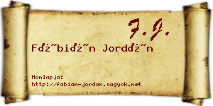 Fábián Jordán névjegykártya