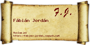 Fábián Jordán névjegykártya